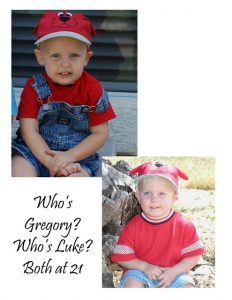 Read more about the article Gregory & Luke at 21 months! WOW! They do look a like!