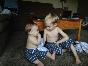 Read more about the article Trying on their Easter shorts