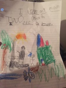 Read more about the article Loving all the pictures and things he brings home